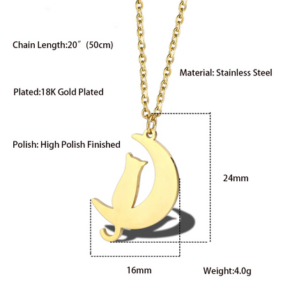 Stainless Steel 18K Gold Plated Simple Style Animal Letter Hollow Out Necklace