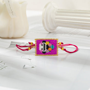 IG Style Cartoon Character Heart Shape Eye Glass Knitting Women's Bracelets