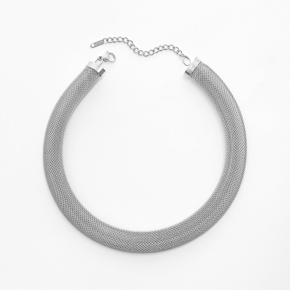 Stainless Steel Casual Simple Style Solid Color Rings Necklace