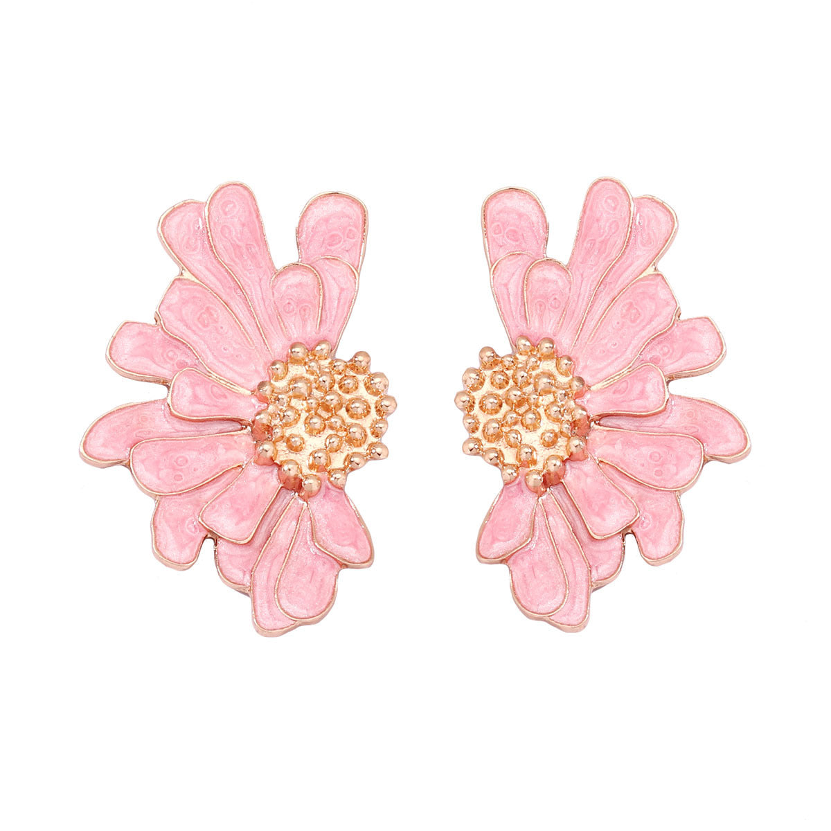 1 Pair Sweet Flower Enamel Plating Alloy Ear Studs