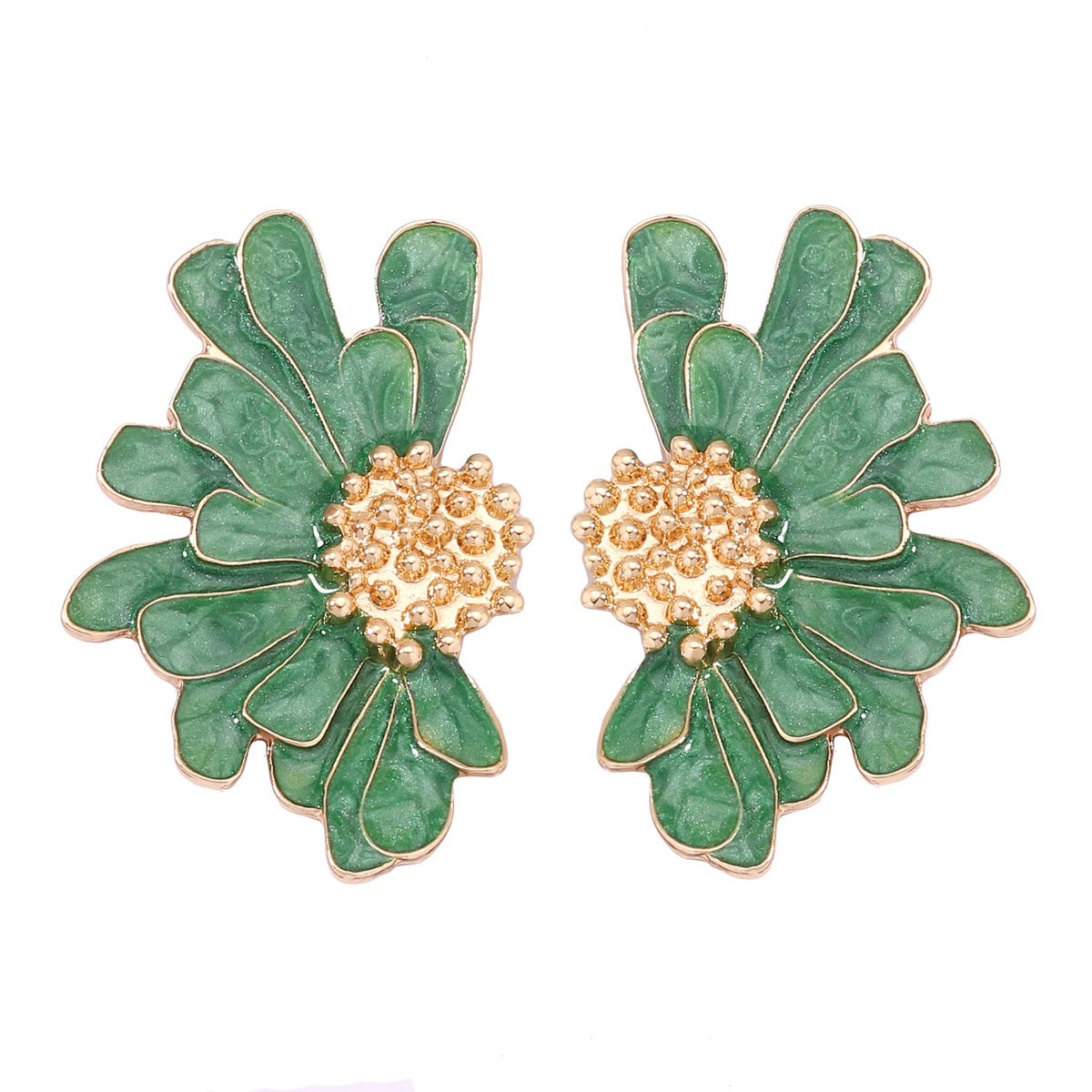 1 Pair Sweet Flower Enamel Plating Alloy Ear Studs