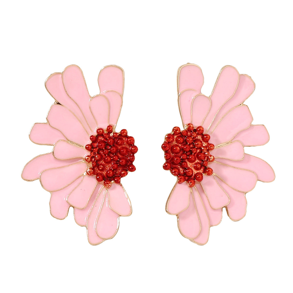 1 Pair Sweet Flower Enamel Plating Alloy Ear Studs