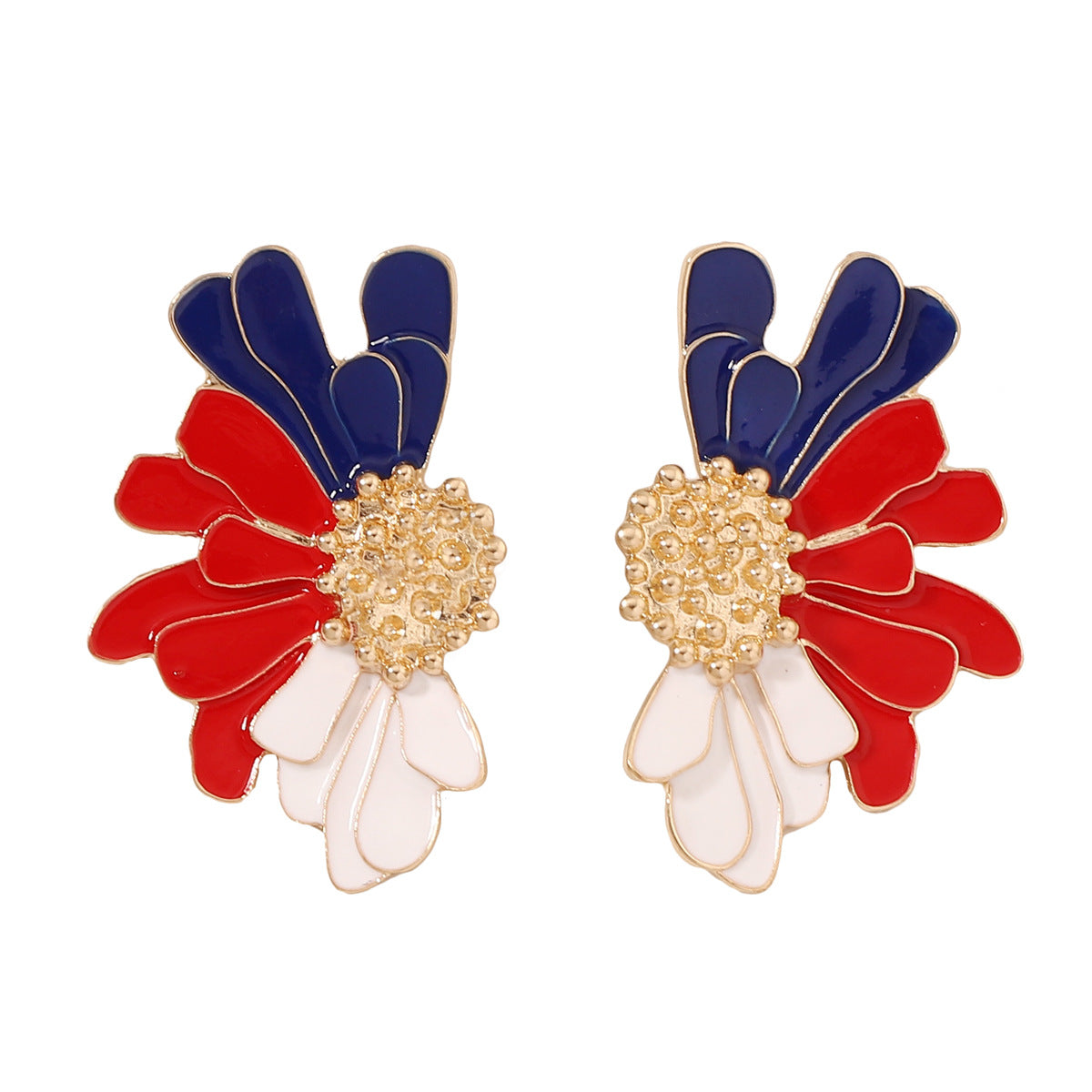 1 Pair Sweet Flower Enamel Plating Alloy Ear Studs