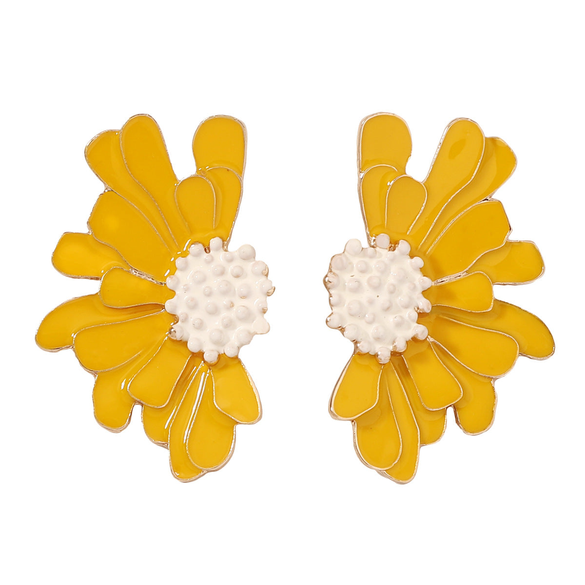 1 Pair Sweet Flower Enamel Plating Alloy Ear Studs