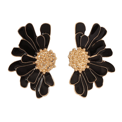 1 Pair Sweet Flower Enamel Plating Alloy Ear Studs