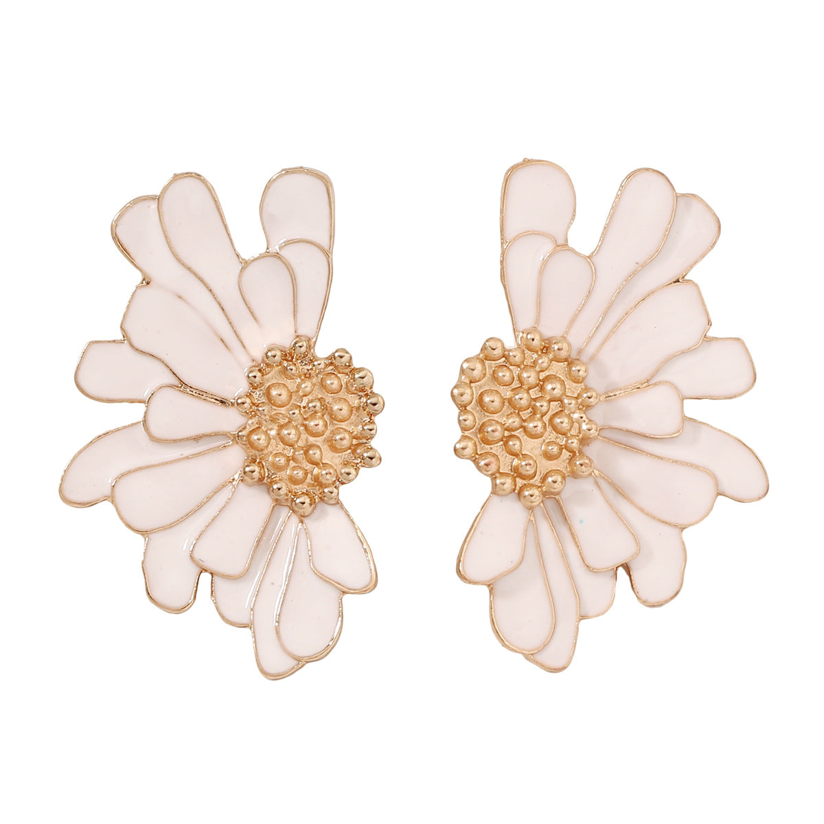 1 Pair Sweet Flower Enamel Plating Alloy Ear Studs