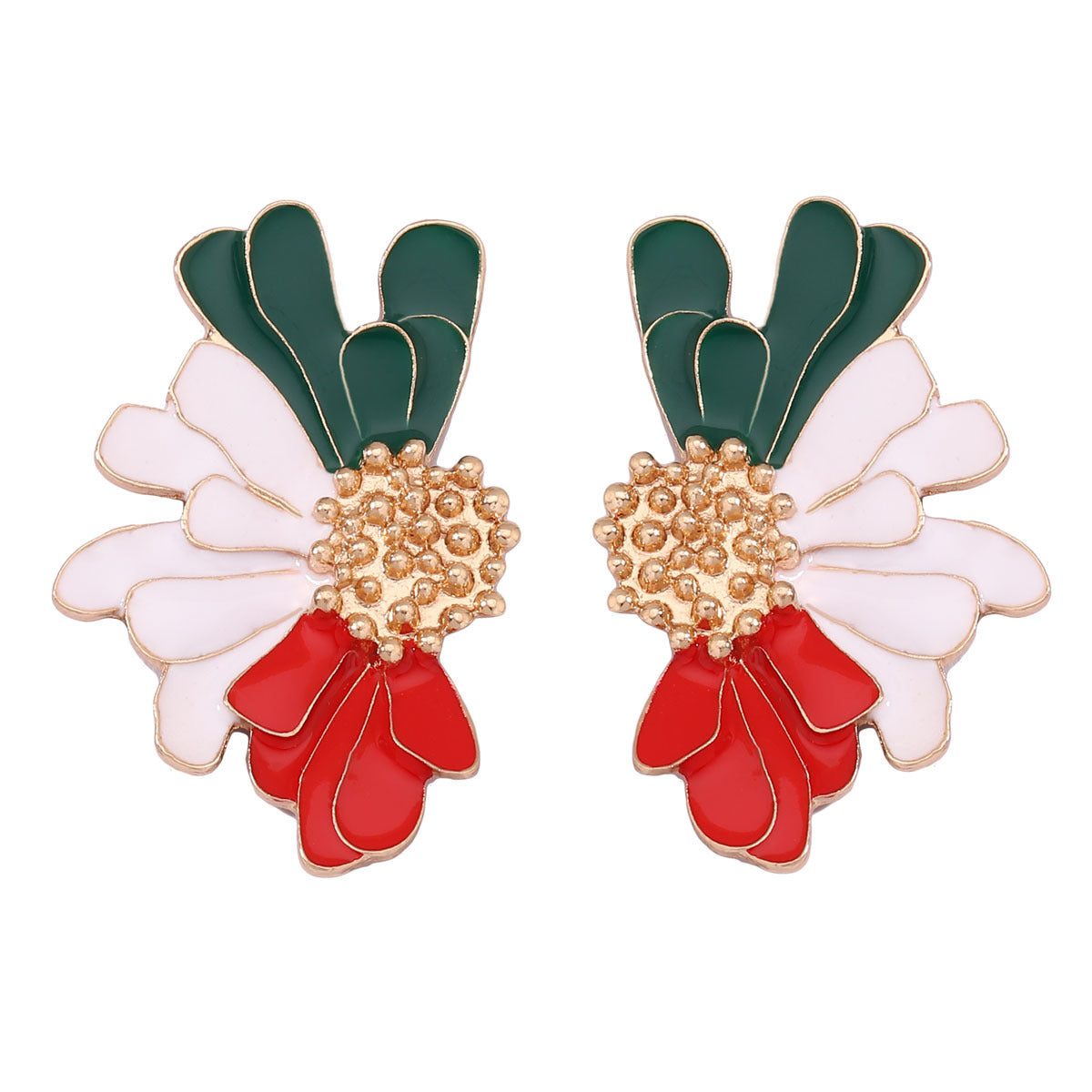 1 Pair Sweet Flower Enamel Plating Alloy Ear Studs