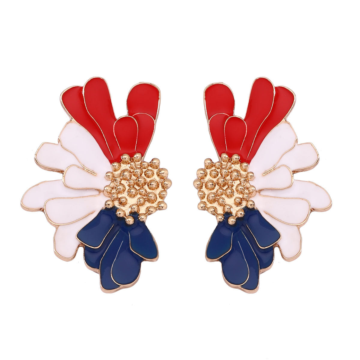 1 Pair Sweet Flower Enamel Plating Alloy Ear Studs