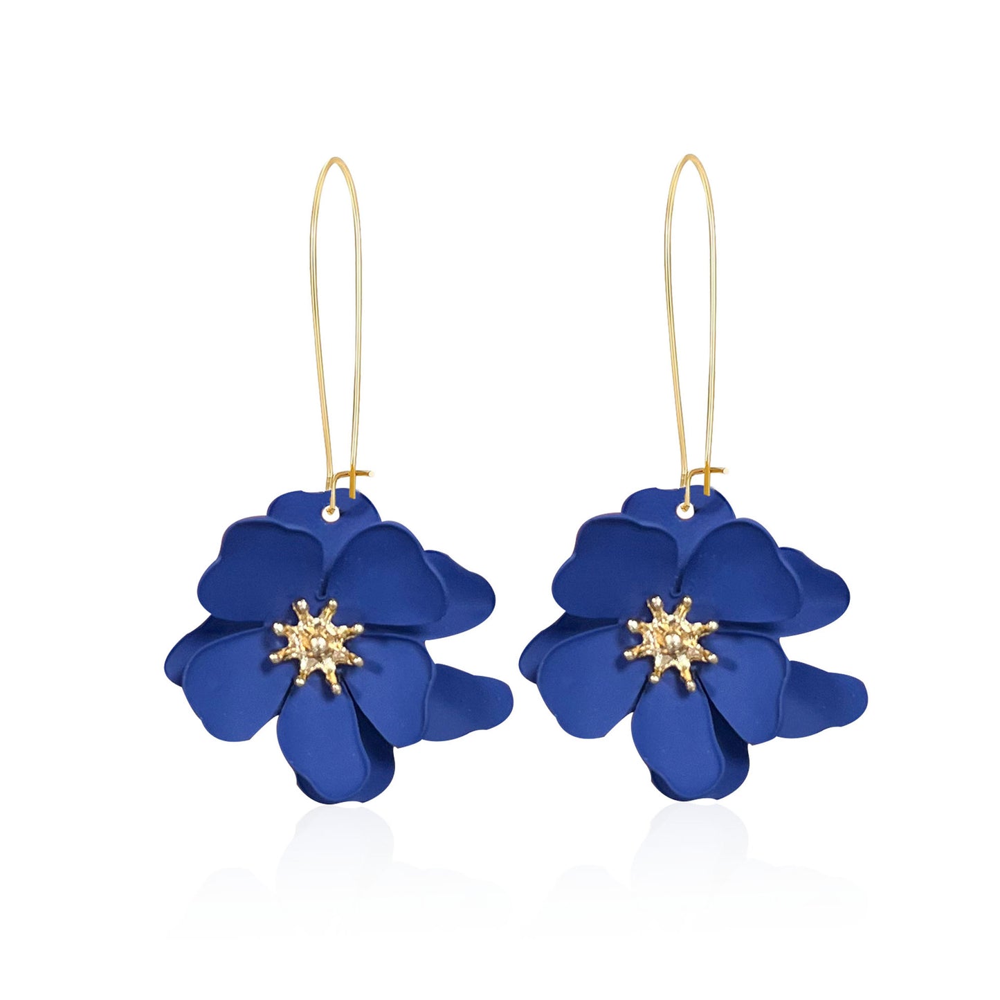 1 Pair Vintage Style Simple Style Flower Spray Paint Plating Metal Drop Earrings