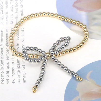 Copper 18K Gold Plated Silver Plated Vintage Style Simple Style Bow Knot Plating Bracelets