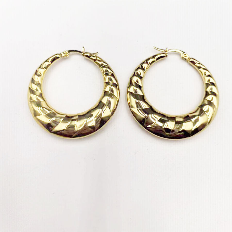 1 Pair Retro Roman Style Geometric Stainless Steel Earrings