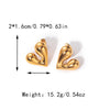 1 Pair Romantic Sweet Heart Shape Stainless Steel Gold Plated Ear Studs