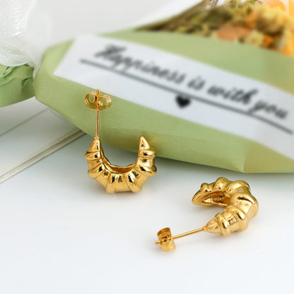 1 Pair Casual Vacation Romantic Geometric Inlay Titanium Steel Pearl 18K Gold Plated Earrings Ear Studs