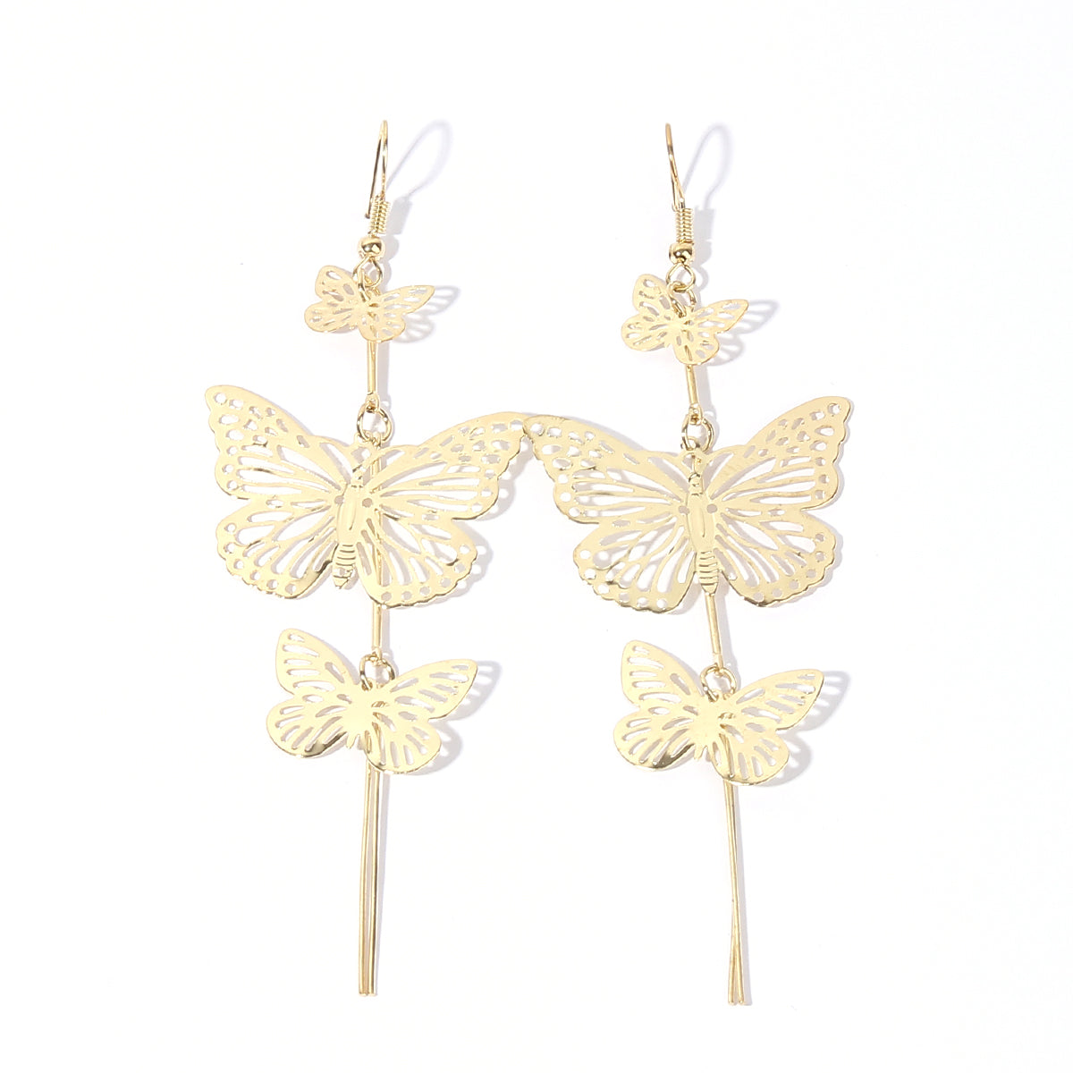 1 Pair Simple Style Classic Style Butterfly Plating Copper Gold Plated Rhodium Plated Drop Earrings