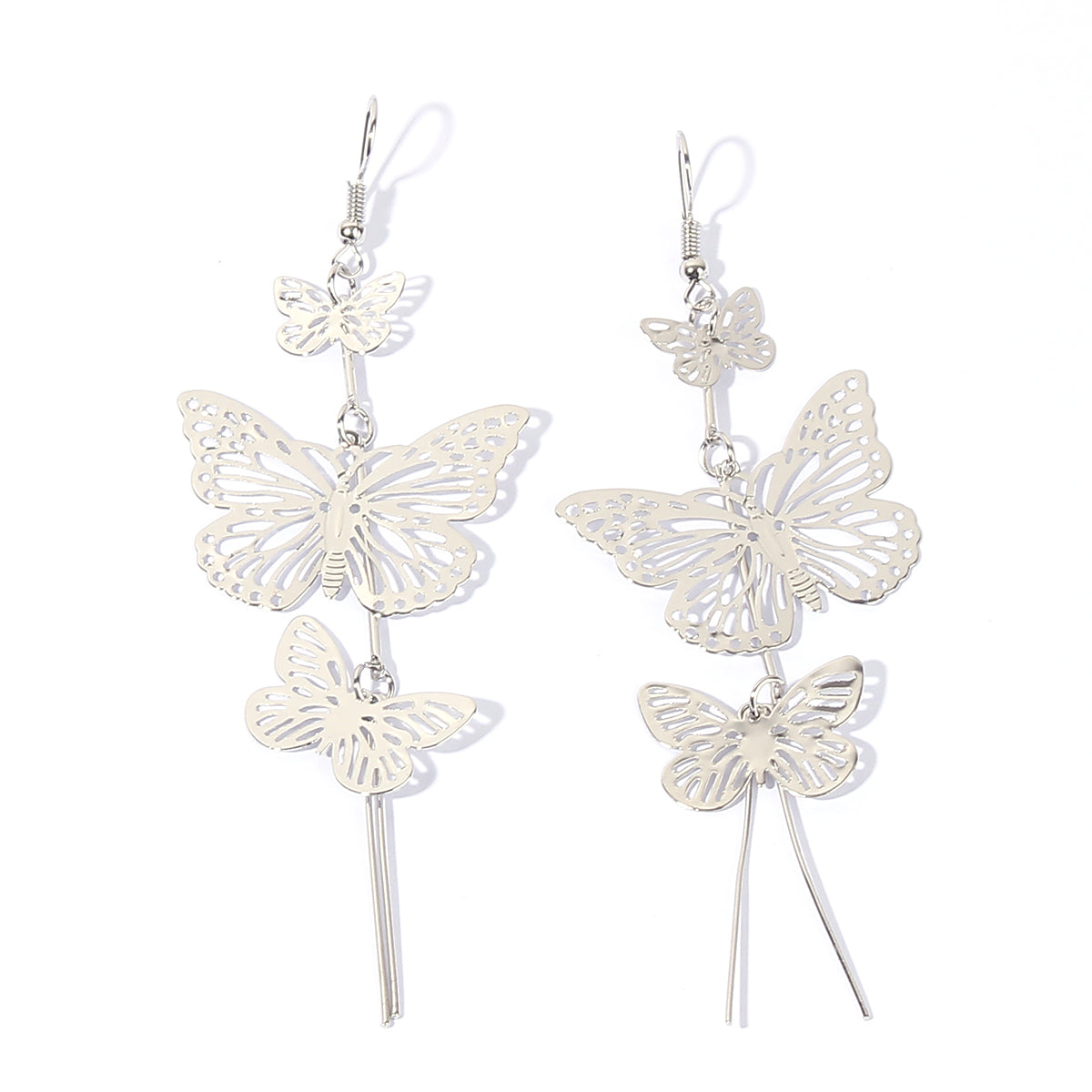 1 Pair Simple Style Classic Style Butterfly Plating Copper Gold Plated Rhodium Plated Drop Earrings