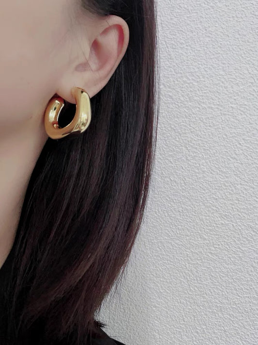 1 Pair Retro Commute Geometric Copper Gold Plated Ear Studs