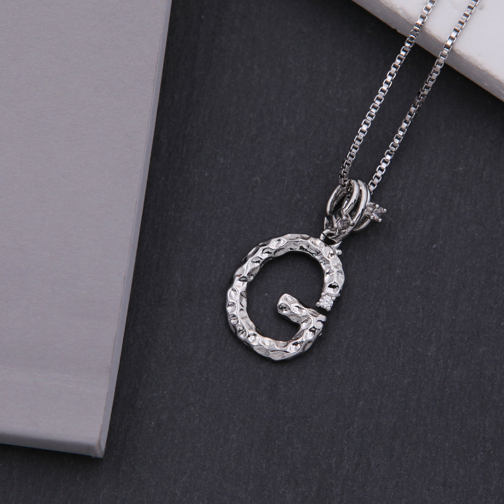 Copper White Gold Plated Simple Style Shiny Letter Inlay Zircon Pendant Necklace