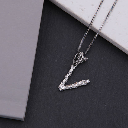 Copper White Gold Plated Simple Style Shiny Letter Inlay Zircon Pendant Necklace