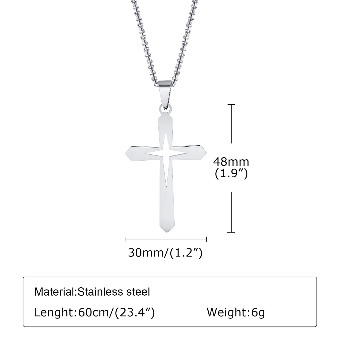 Hip-Hop Simple Style Streetwear Cross Stainless Steel Hollow Out 18K Gold Plated Men's Pendant Necklace