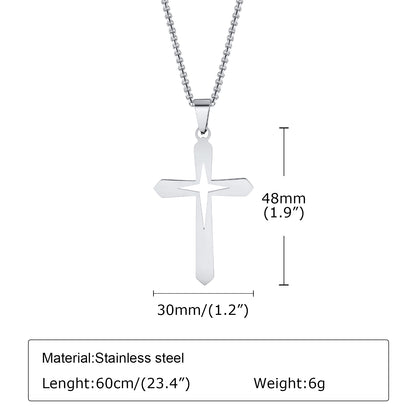 Hip-Hop Simple Style Streetwear Cross Stainless Steel Hollow Out 18K Gold Plated Men's Pendant Necklace