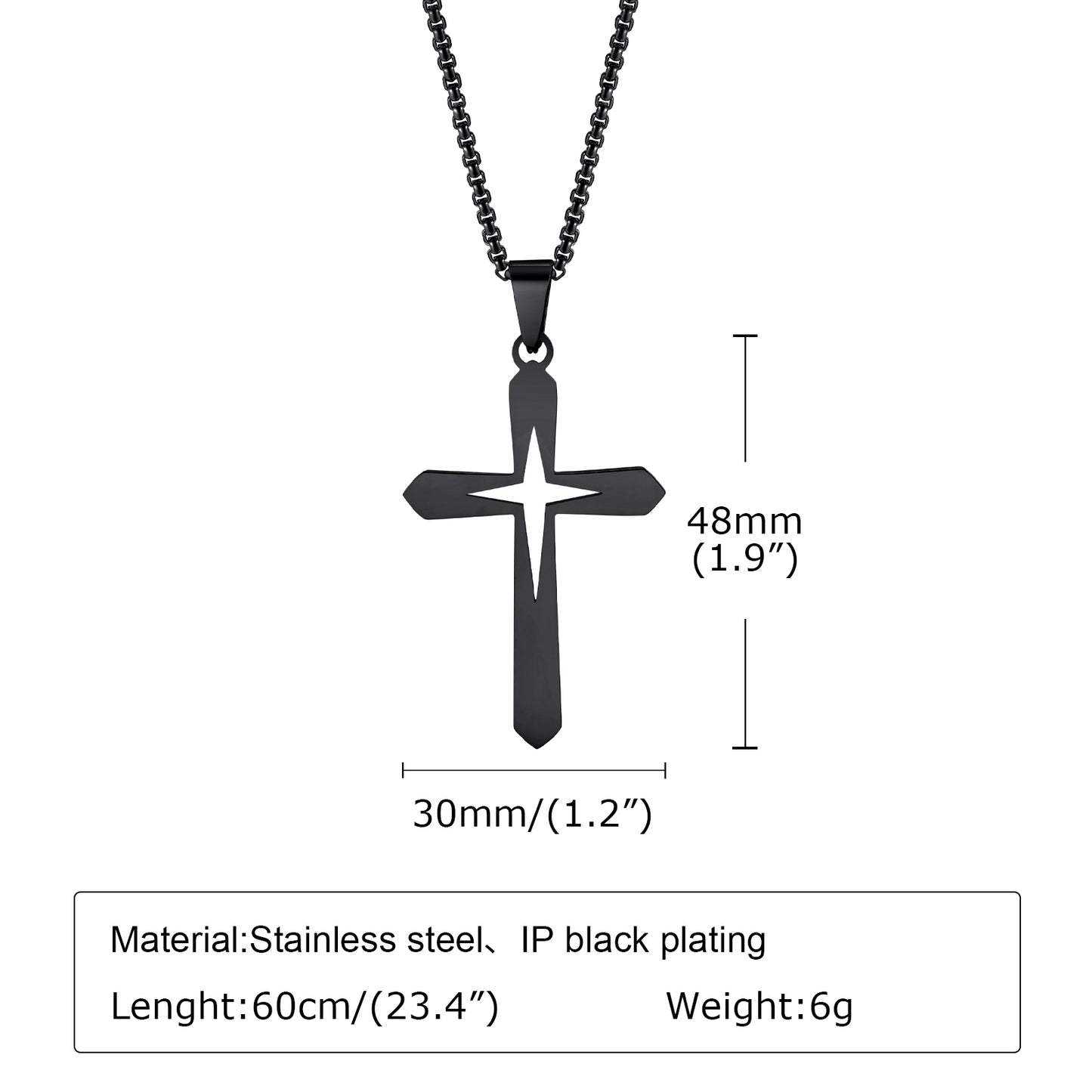 Hip-Hop Simple Style Streetwear Cross Stainless Steel Hollow Out 18K Gold Plated Men's Pendant Necklace