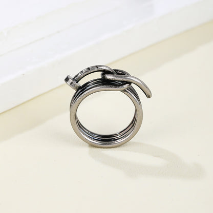 Stainless Steel 18K Gold Plated Hip-Hop Vintage Style Simple Style Solid Color Polishing Plating Rings