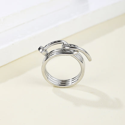 Stainless Steel 18K Gold Plated Hip-Hop Vintage Style Simple Style Solid Color Polishing Plating Rings