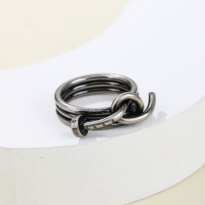 Stainless Steel 18K Gold Plated Hip-Hop Vintage Style Simple Style Solid Color Polishing Plating Rings