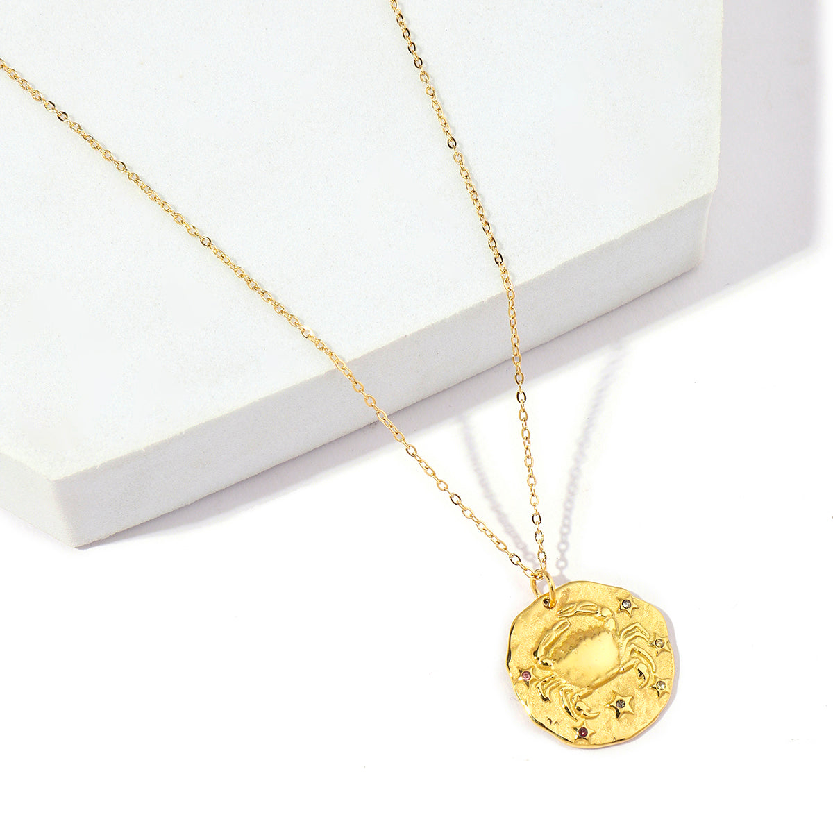 Stainless Steel 18K Gold Plated Simple Style Streetwear Geometric Inlay Zircon Pendant Necklace