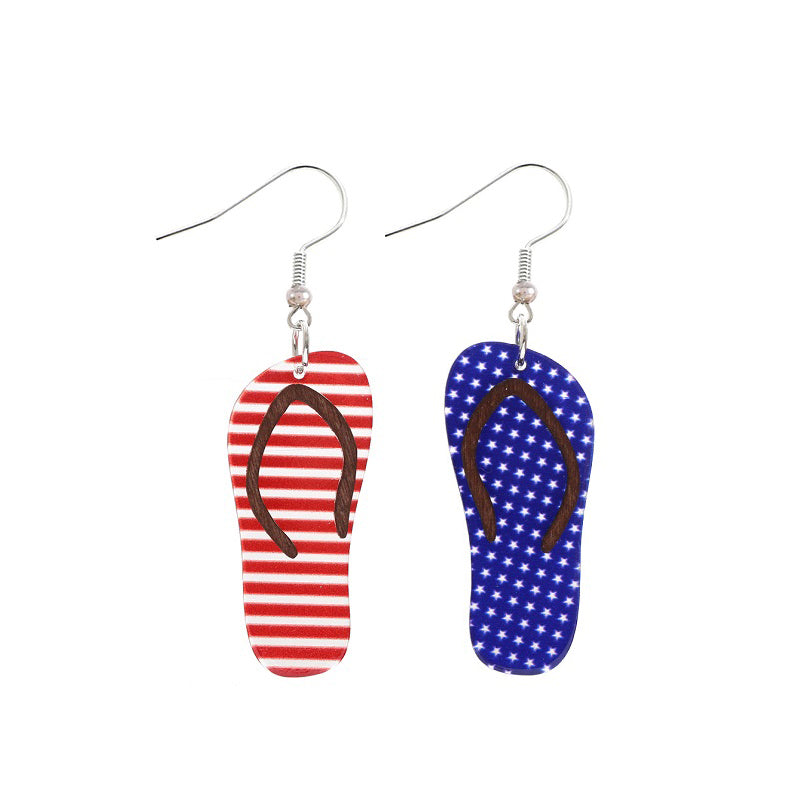 1 Pair Novelty Star Stripe Arylic Drop Earrings