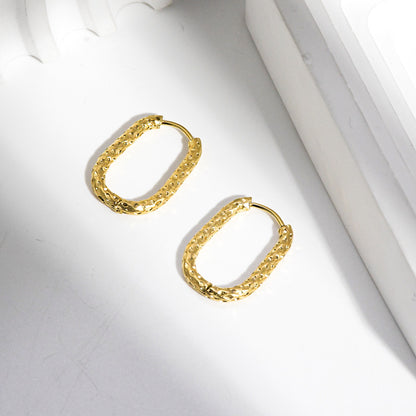 1 Pair Basic Streetwear Solid Color Plating Stainless Steel 18K Gold Plated Earrings