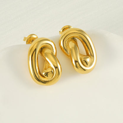 1 Piece Cute Wedding Pastoral Plating Stainless Steel 18K Gold Plated Earrings Ear Studs