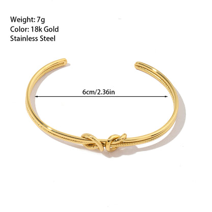 Stainless Steel 18K Gold Plated Simple Style Solid Color Bangle