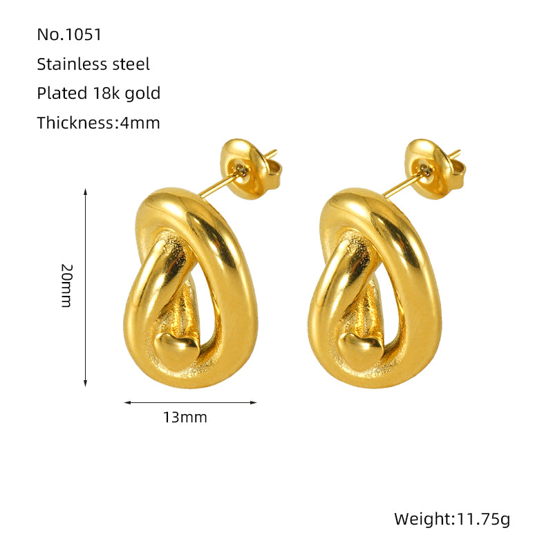 1 Piece Cute Wedding Pastoral Plating Stainless Steel 18K Gold Plated Earrings Ear Studs