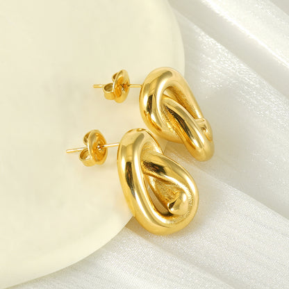 1 Piece Cute Wedding Pastoral Plating Stainless Steel 18K Gold Plated Earrings Ear Studs