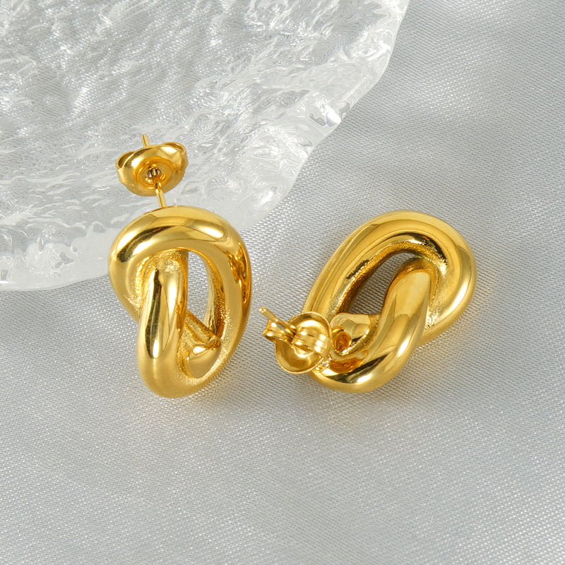 1 Piece Cute Wedding Pastoral Plating Stainless Steel 18K Gold Plated Earrings Ear Studs