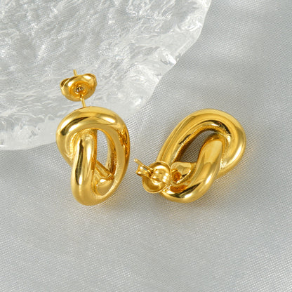 1 Piece Cute Wedding Pastoral Plating Stainless Steel 18K Gold Plated Earrings Ear Studs