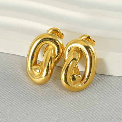 1 Piece Cute Wedding Pastoral Plating Stainless Steel 18K Gold Plated Earrings Ear Studs
