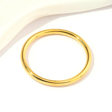 Stainless Steel 18K Gold Plated Retro Simple Style Solid Color Bangle