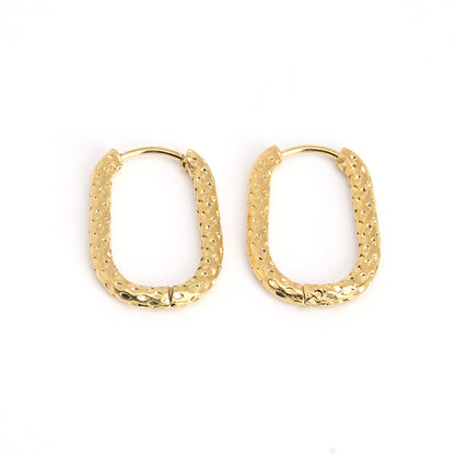 1 Pair Basic Streetwear Solid Color Plating Stainless Steel 18K Gold Plated Earrings