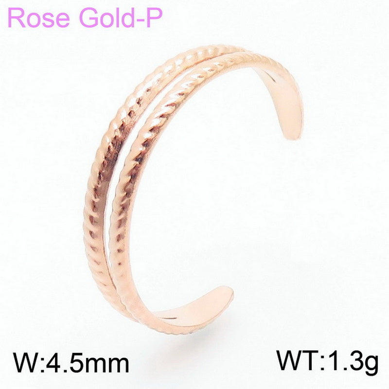 Stainless Steel Simple Style Solid Color Open Rings