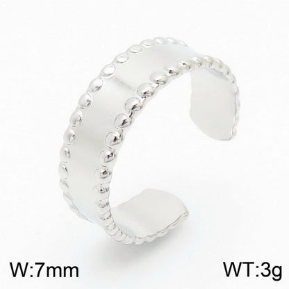 Stainless Steel Simple Style Solid Color Open Rings