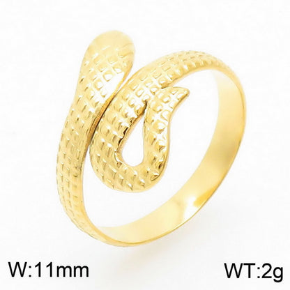 Stainless Steel Simple Style Snake Open Rings