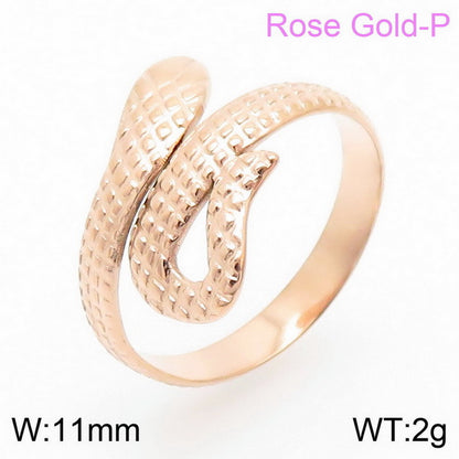 Stainless Steel Simple Style Snake Open Rings