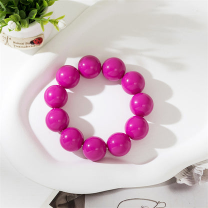 Casual Simple Style Solid Color Arylic Beaded Women's Bracelets