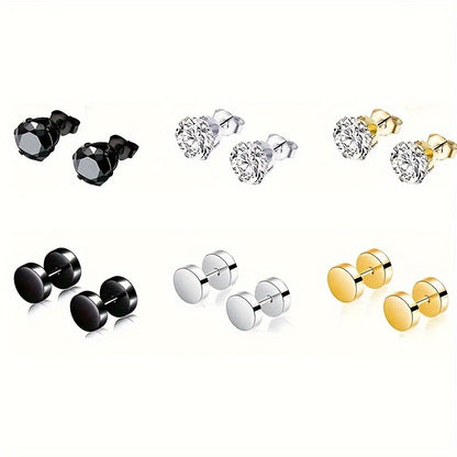 Simple Style Barbell Stainless Steel Artificial Crystal Artificial Rhinestones 18K Gold Plated Unisex Ear Studs