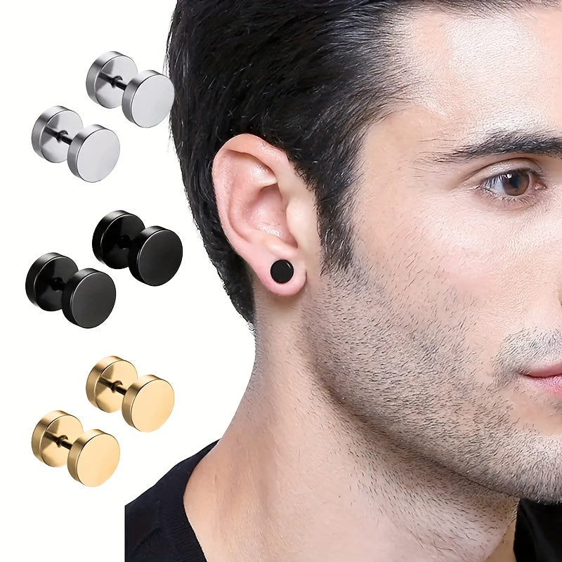 Simple Style Barbell Stainless Steel Artificial Crystal Artificial Rhinestones 18K Gold Plated Unisex Ear Studs