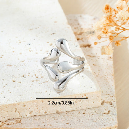 Stainless Steel Simple Style Irregular Eye Open Rings