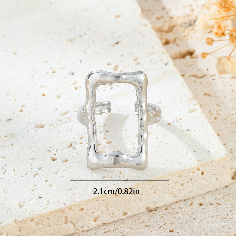 Stainless Steel Simple Style Irregular Eye Open Rings