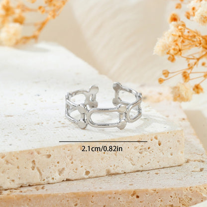 Stainless Steel Simple Style Irregular Eye Open Rings